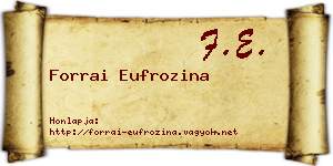 Forrai Eufrozina névjegykártya